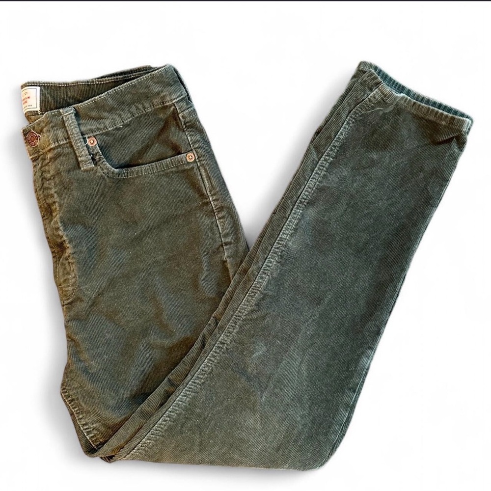 Gap Dark Emerald Green Corduroy Jeans High Rise Vintage Slim womens Sz 10 Sz 30